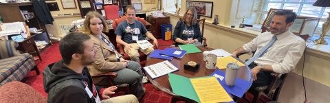 TerpsEXCEED students, faculty and peer mentors met with legislators in Annapolis (2024).