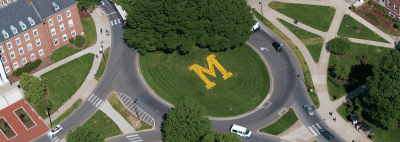 M Circle overhead view on UMD campus