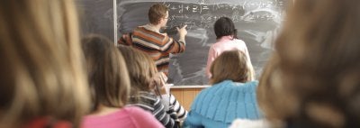 Students at chalkboard