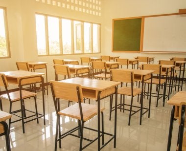 classroom with open windows